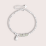 Silver Jade Heart-Center Anklet