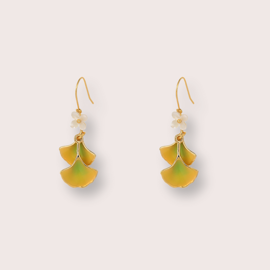 Golden Autumn Biloba Earrings