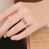 Serene Green Jade Trio Ring