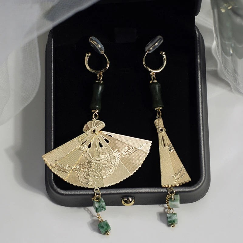 Folding Fan Statement Earrings