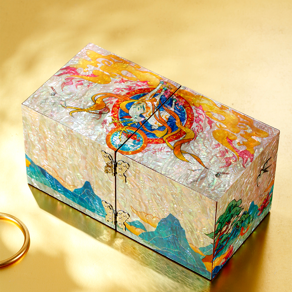 Traditional East Asian Painted Jewelry Box
