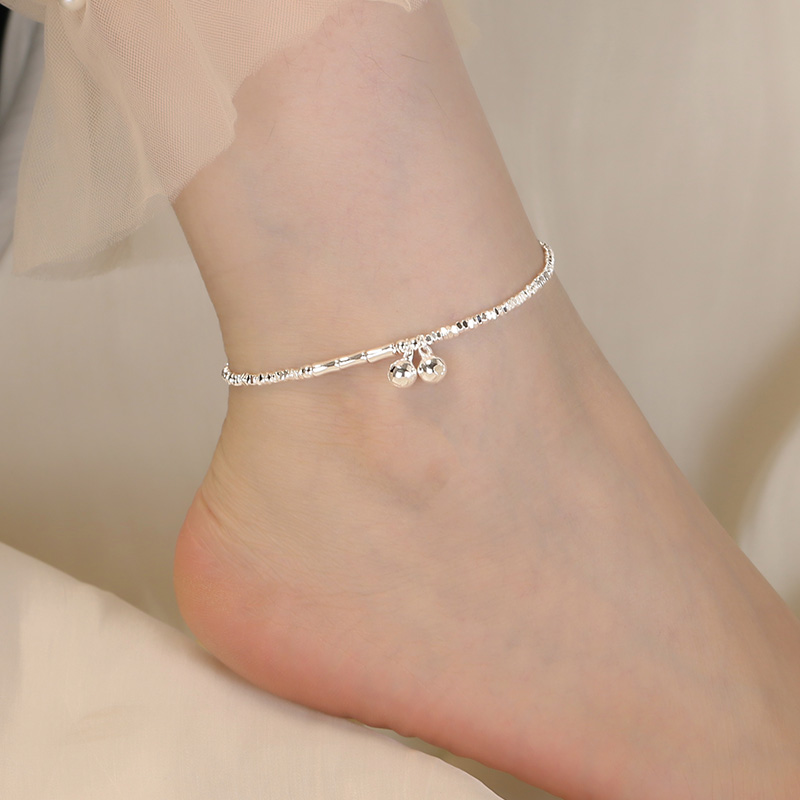 Silver Bell Charm Anklet
