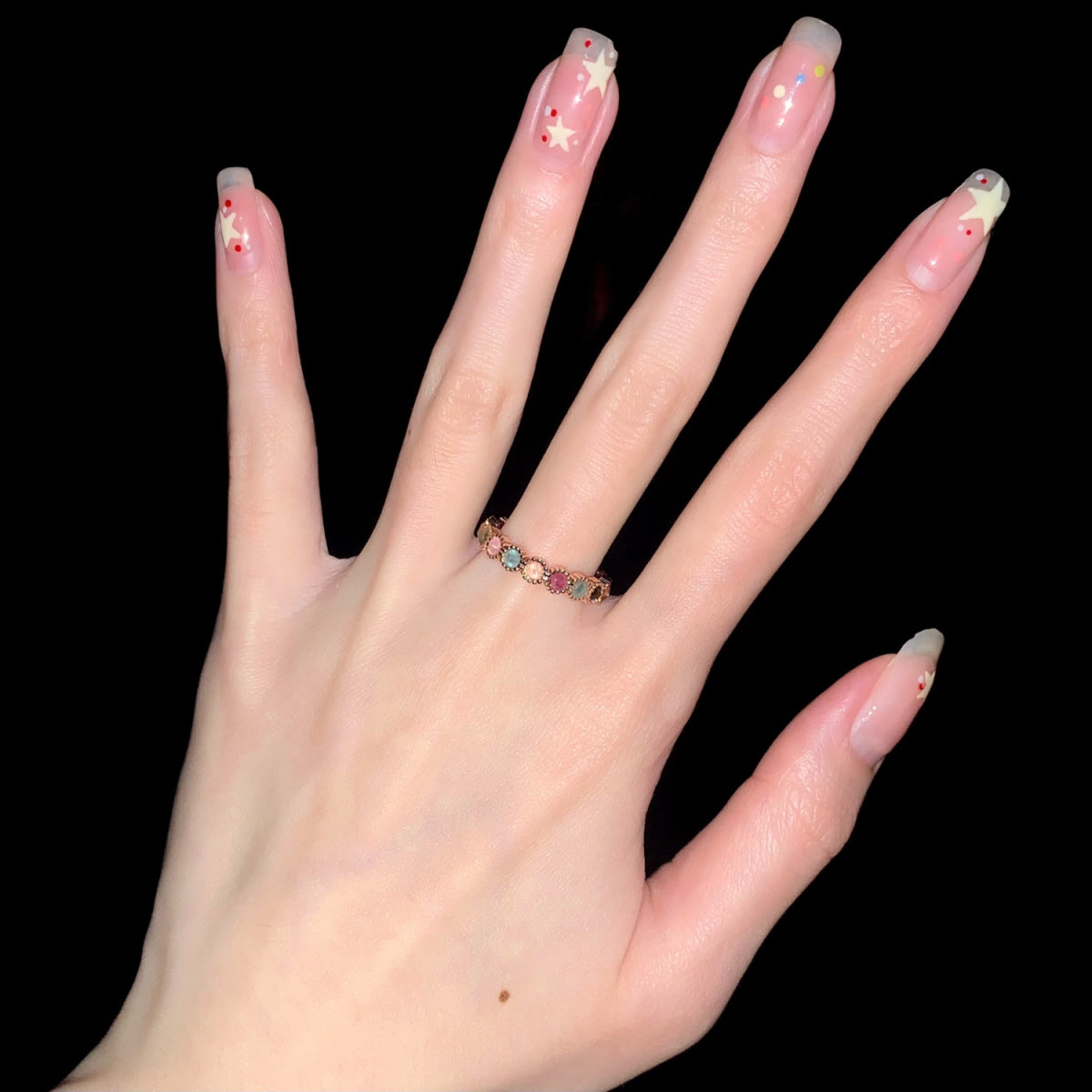 Dreamy Sparkle Tourmaline Beaded Ring