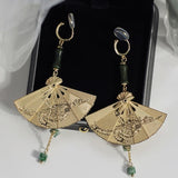 Folding Fan Statement Earrings