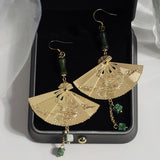 Folding Fan Statement Earrings