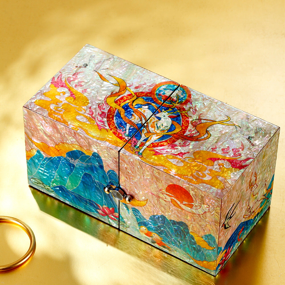 Traditional East Asian Painted Jewelry Box