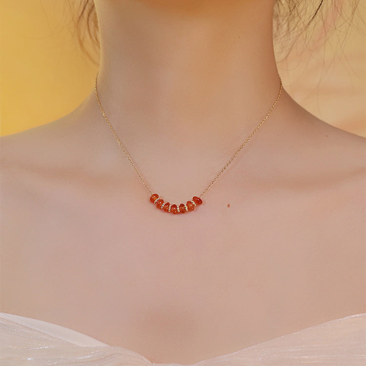 Vitality Red Agate Blessing Necklace