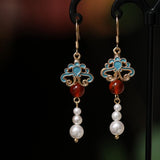 Vintage Cloud & Pearl Drop Earrings