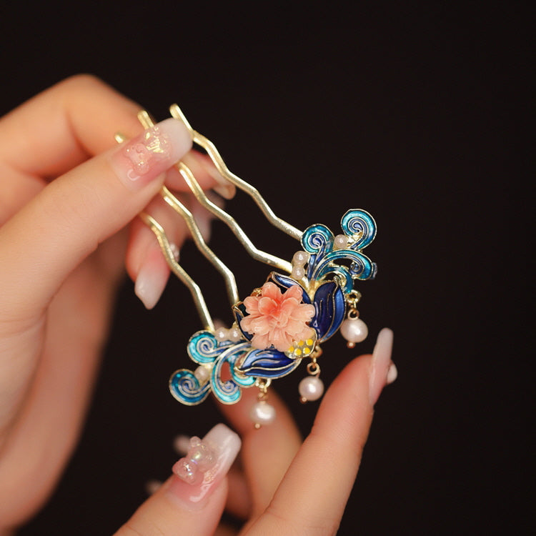 Decorative Cloisonné Hair Comb