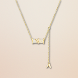 Exquisite White Bamboo Zirconia Necklace