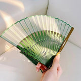 Emerald Bamboo Folding Fan