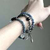 Obsidian Blue Moonlight Kyanite Bracelet