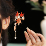 Gradient Maple Leaf Hairpin