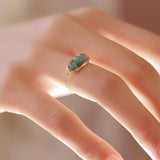 Serene Green Jade Trio Ring