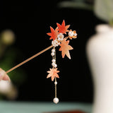 Gradient Maple Leaf Hairpin