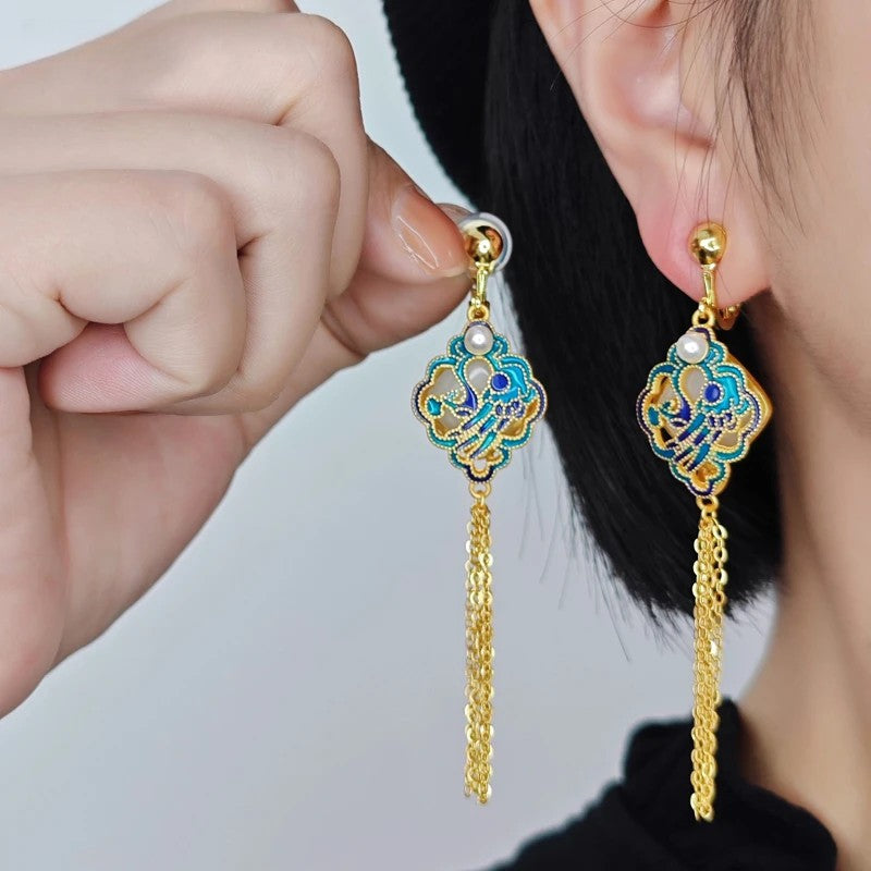 Dazzling Champagne Tassel Earrings