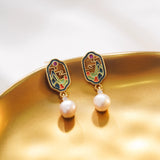 Artful Landscape Pearl Earrings