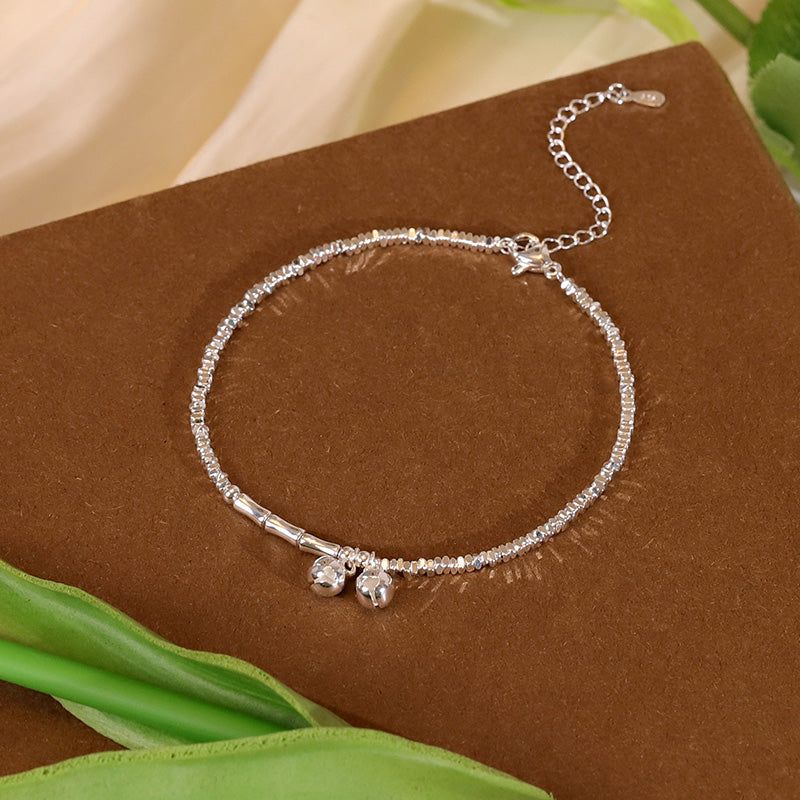 Silver Bell Charm Anklet