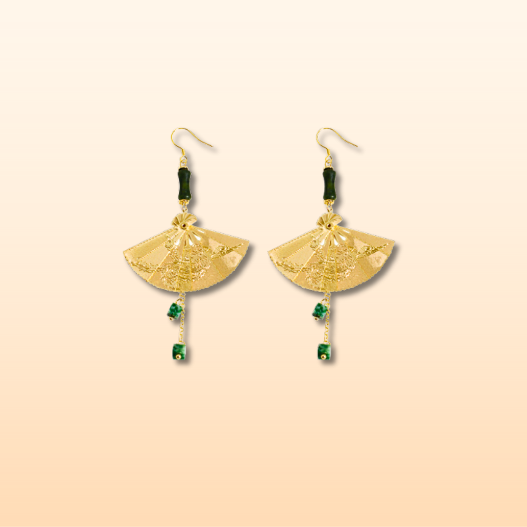 Folding Fan Statement Earrings