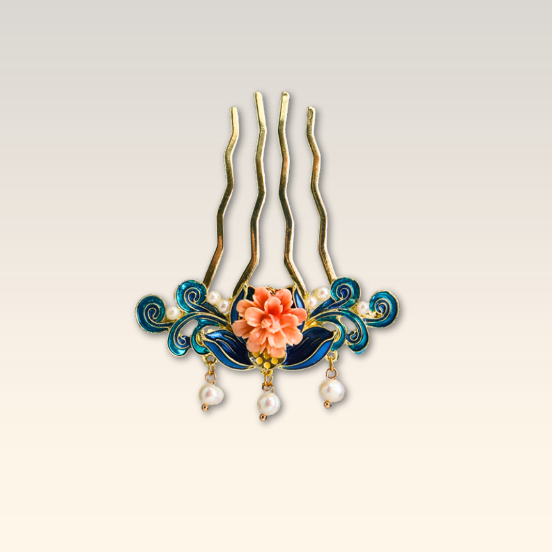 Decorative Cloisonné Hair Comb