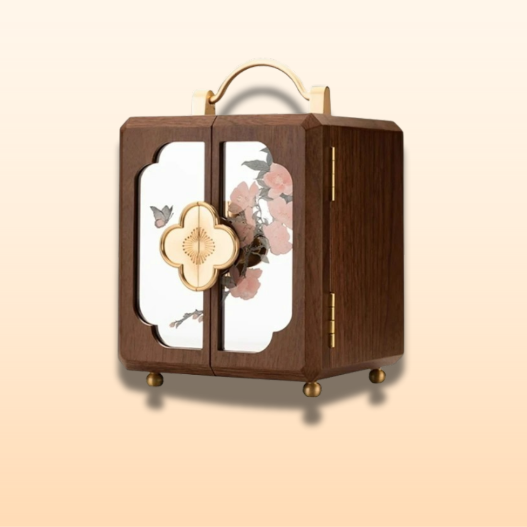Walnut Ritual Mirror Jewelry Box