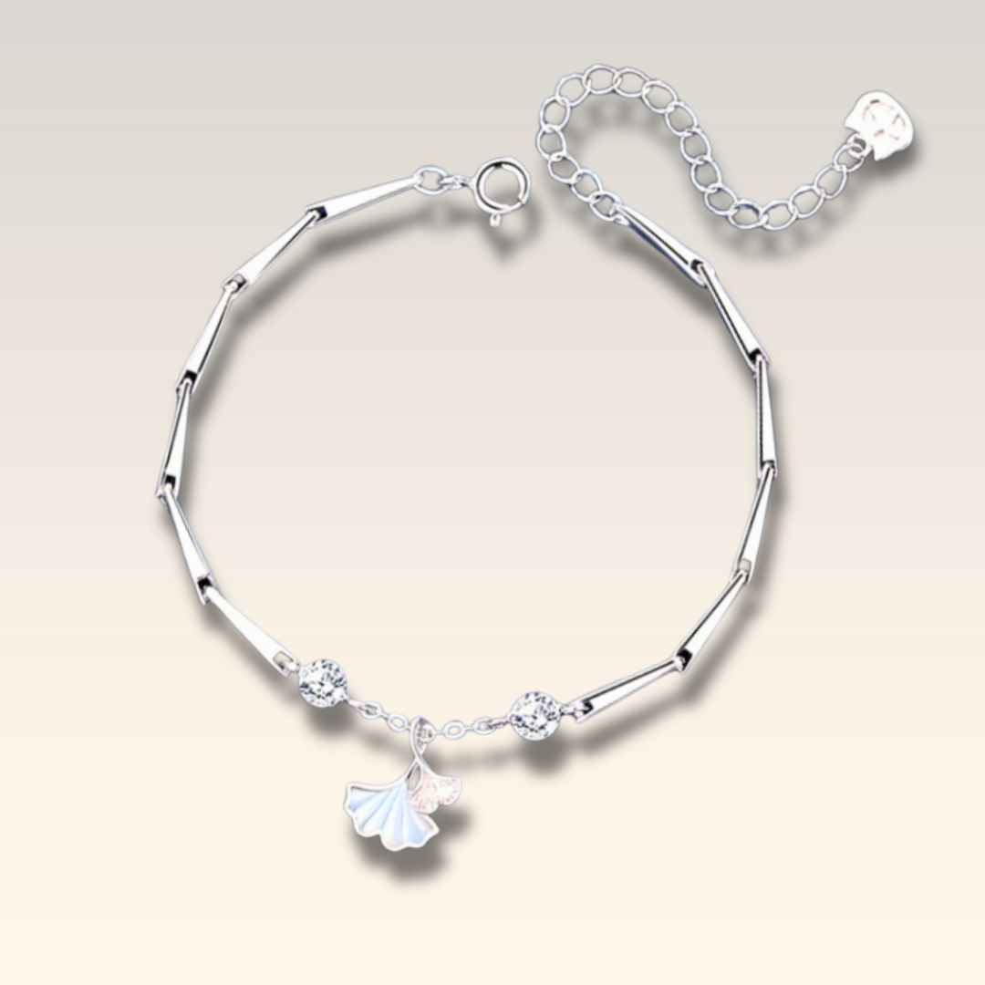Fine Silver Gingko Pearl Bracelet
