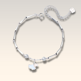 Fine Silver Gingko Pearl Bracelet