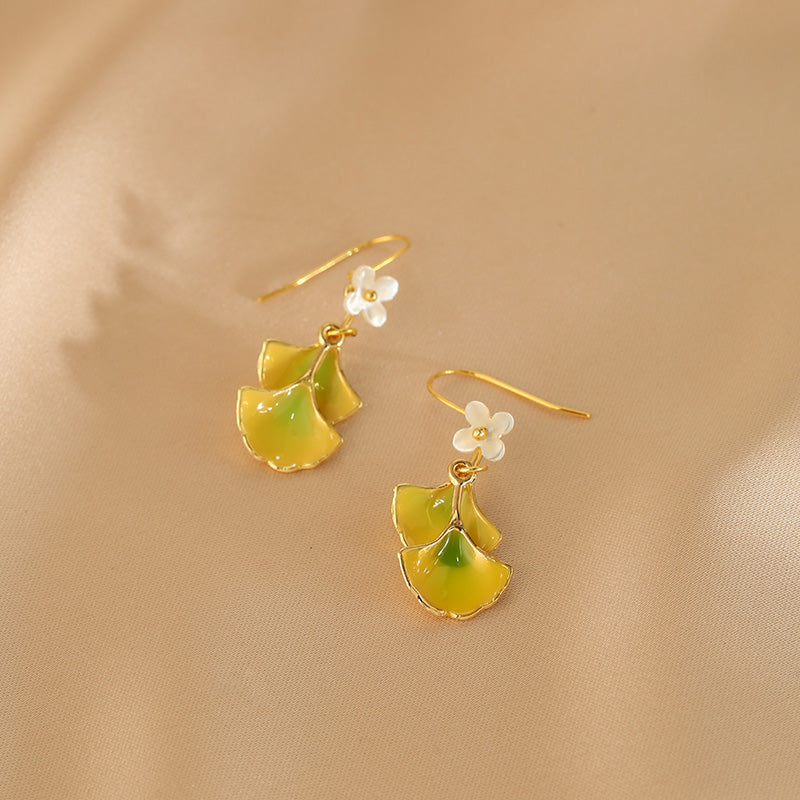 Golden Autumn Biloba Earrings