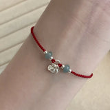 Natural Jade Prosperity Silver Bracelet