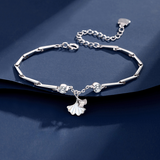 Fine Silver Gingko Pearl Bracelet
