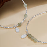 Silver Jade Heart-Center Anklet