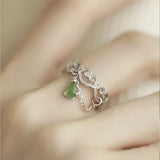 Jasper Green Power Drop Ring