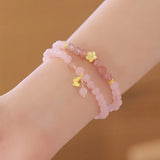 Peach Blossom Strawberry Bead Bracelet
