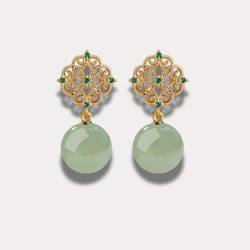 Luminous Beads Filigree Earrings