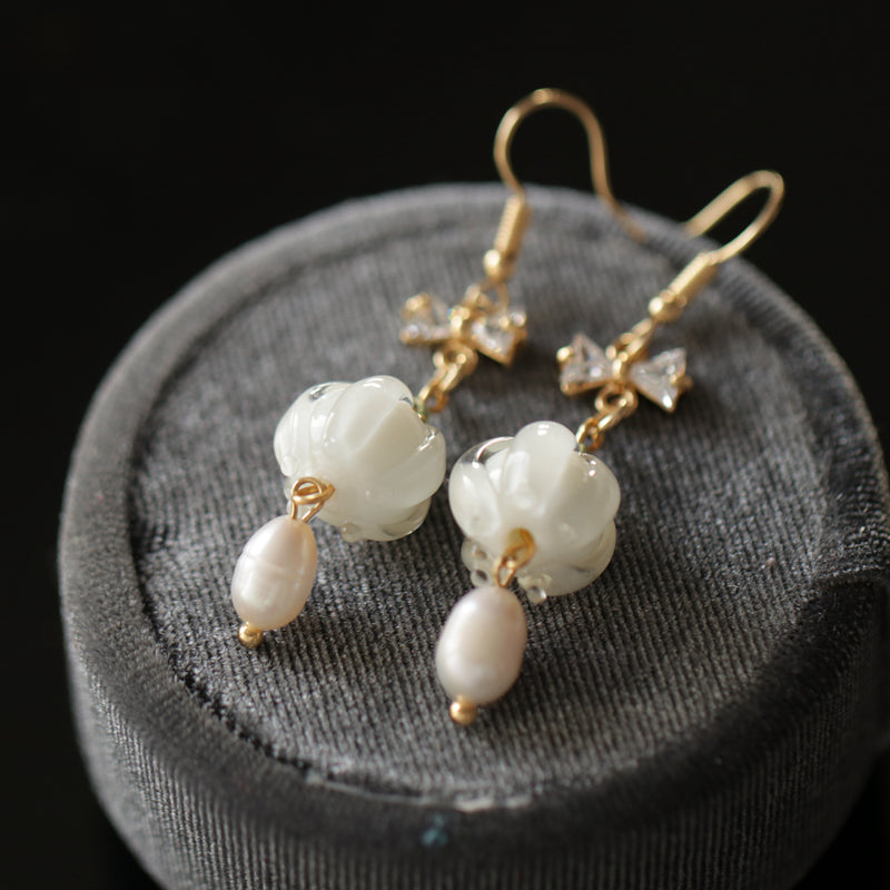 Summer Lily Ribbon Drop Earrings