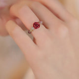 Rainbow Cinnabar Rose Ring