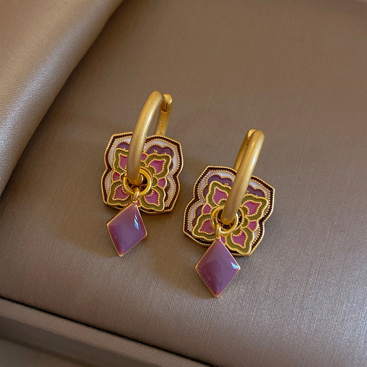 Eastern Dream Motifs Viloet Earrings