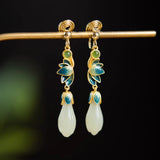 Exclusive Magnolia Enamel Gold Earrings