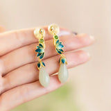 Exclusive Magnolia Enamel Gold Earrings