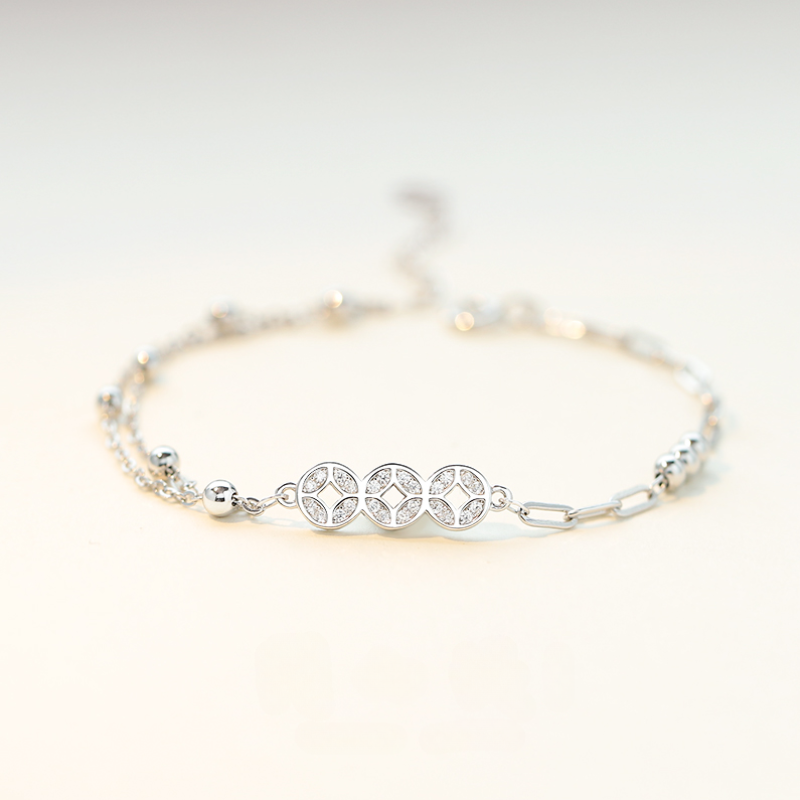 Double Chain Aura Coin Bracelet