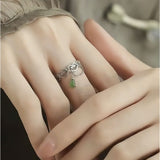 Jasper Green Power Drop Ring