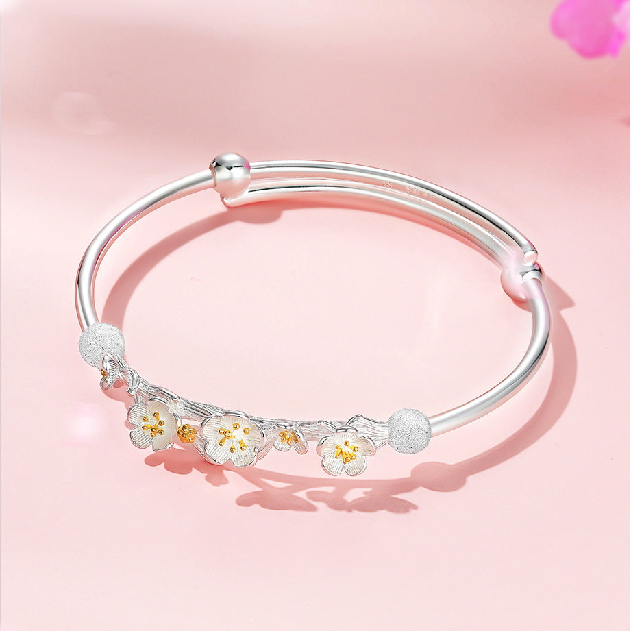 Peach Blossom Silver Bracelet