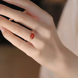Vitality Red Agate Slim Ring