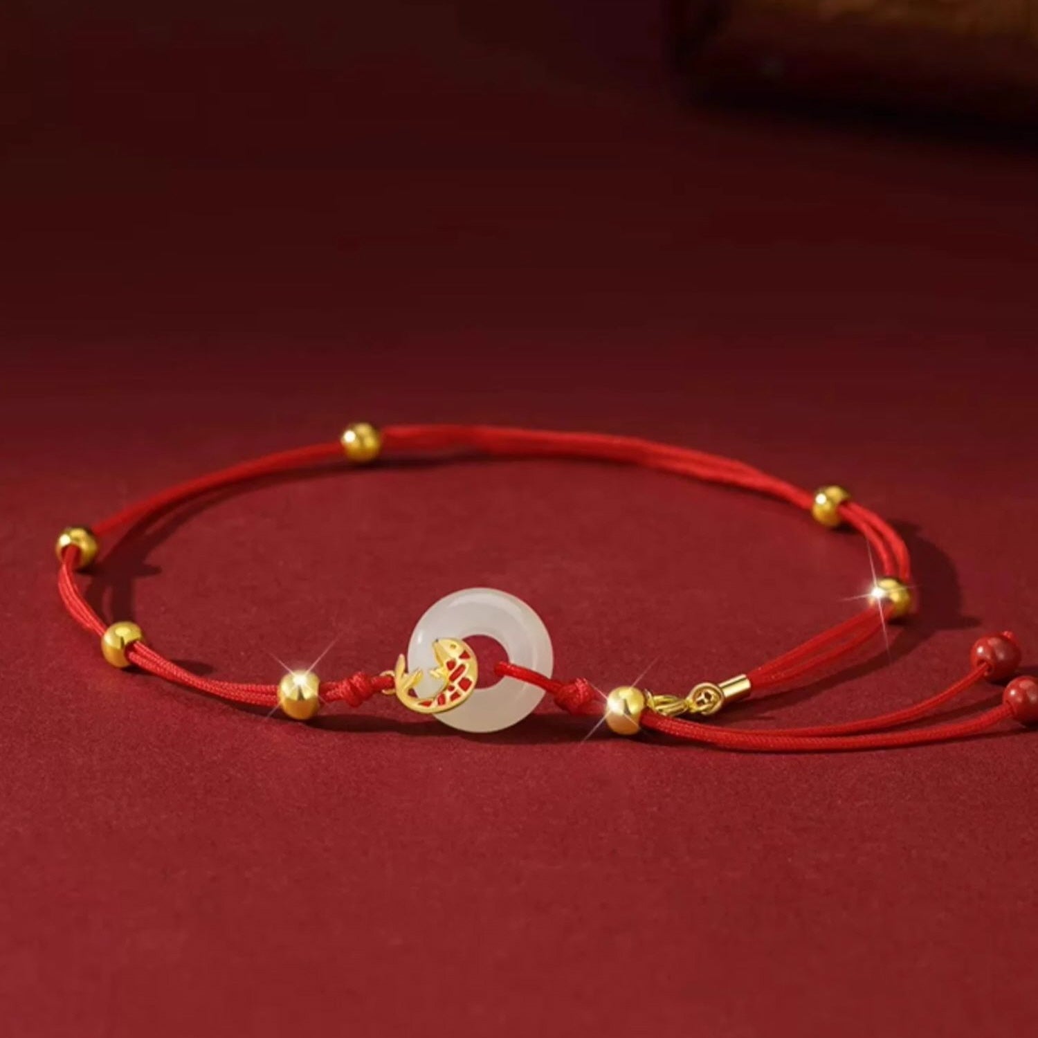 Koi Orbit Celestial Jade Anklet