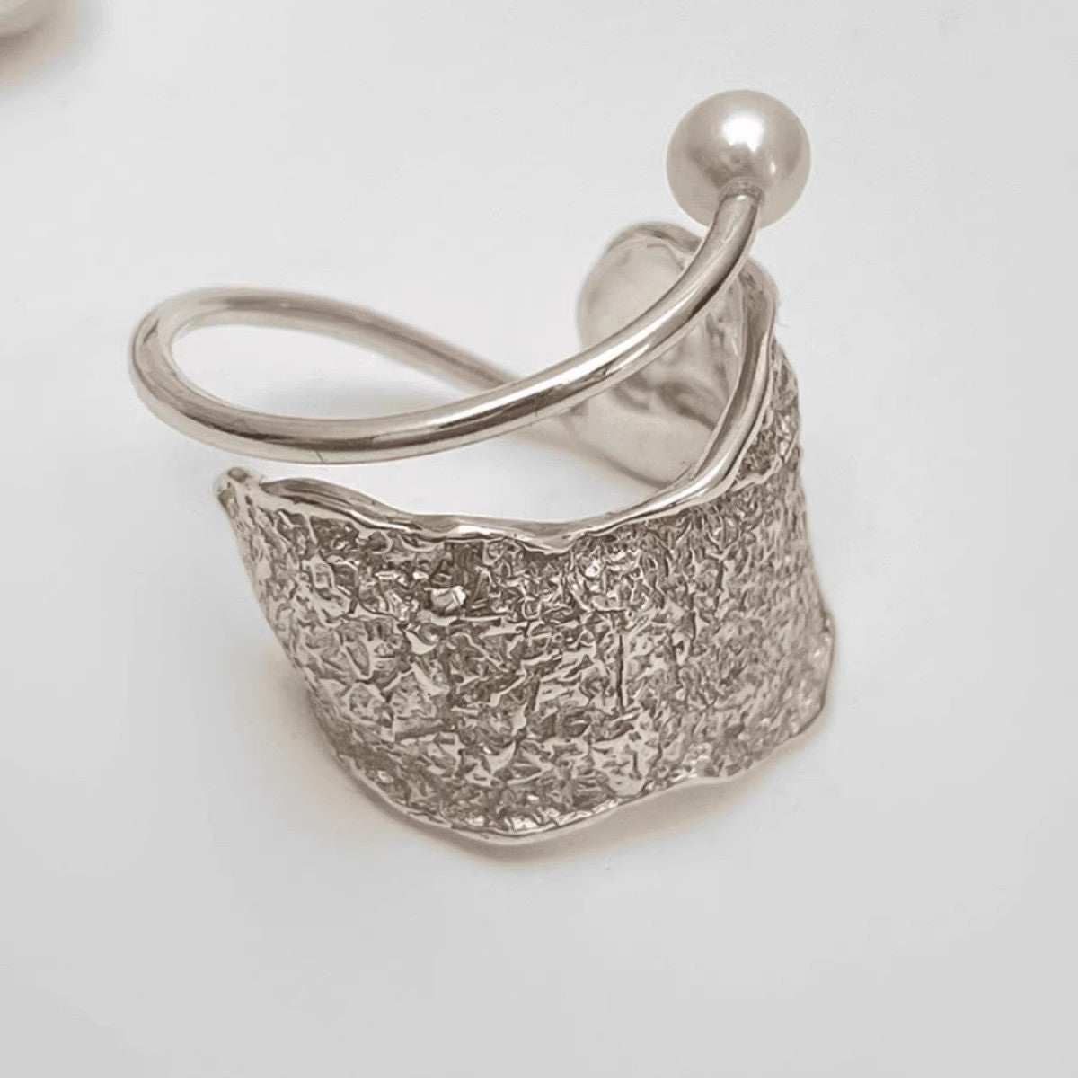 Open Texture Silver Ring