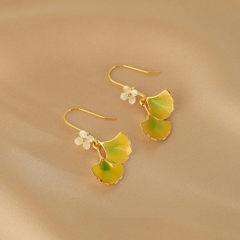 Golden Autumn Biloba Earrings