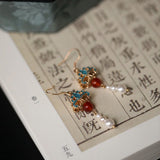 Vintage Cloud & Pearl Drop Earrings