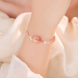 Pink Crystal Balance Agate Bracelet