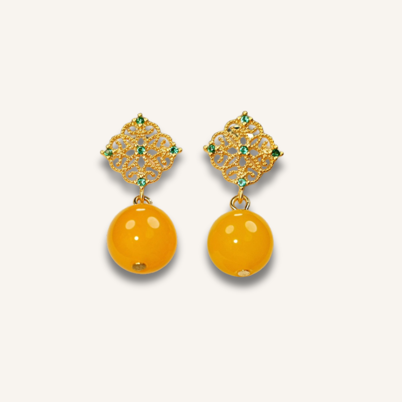 Honey Candy Filigree Earrings