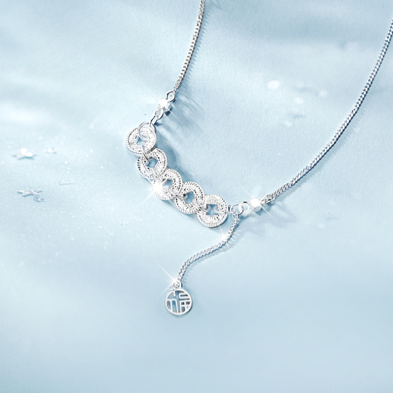 Five Emperors Silver Coin Necklace